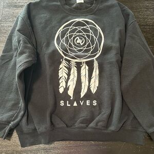 Through Art We Are Slaves Band Dream Catcher Black Graphic Sweater
